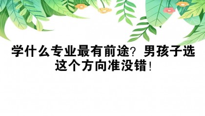学什么专业最有前途？男孩子选这个方向准没错！