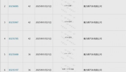 扩展品牌布局！赛力斯申请问界二手车、问界金融、问界保险等商标