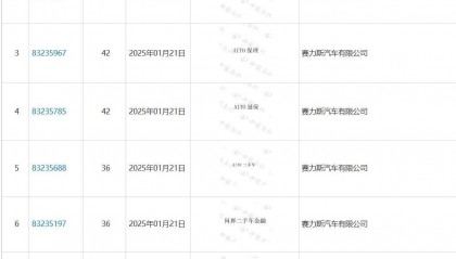赛力斯申请“问界二手车”“问界金融”“问界保险”等商标