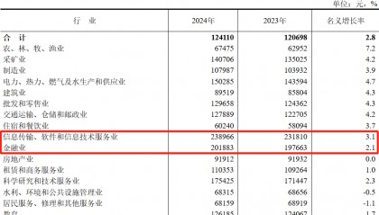 国家统计局：2024年平均工资公布！私营单位工资最高的是金融行业，平均13.53万，非私营单位工资最高的是信息技术行业，平均23.9万
